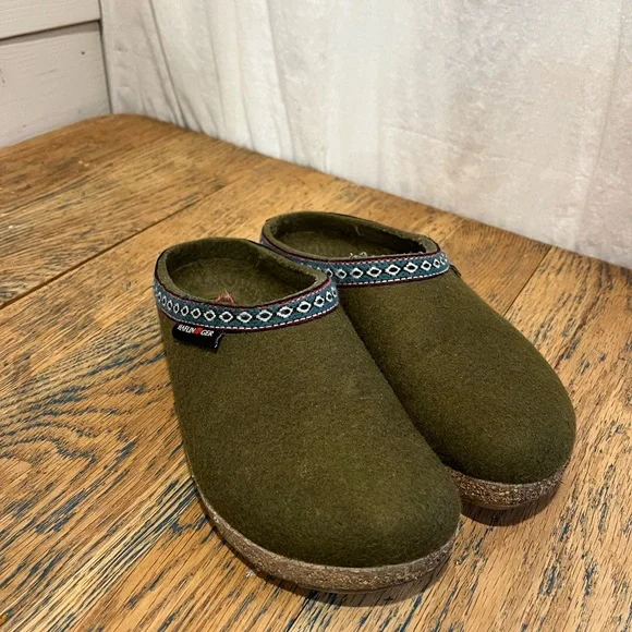 HAFLINGER Green Wool Clogs – Size 37 - Picture 7 of 11